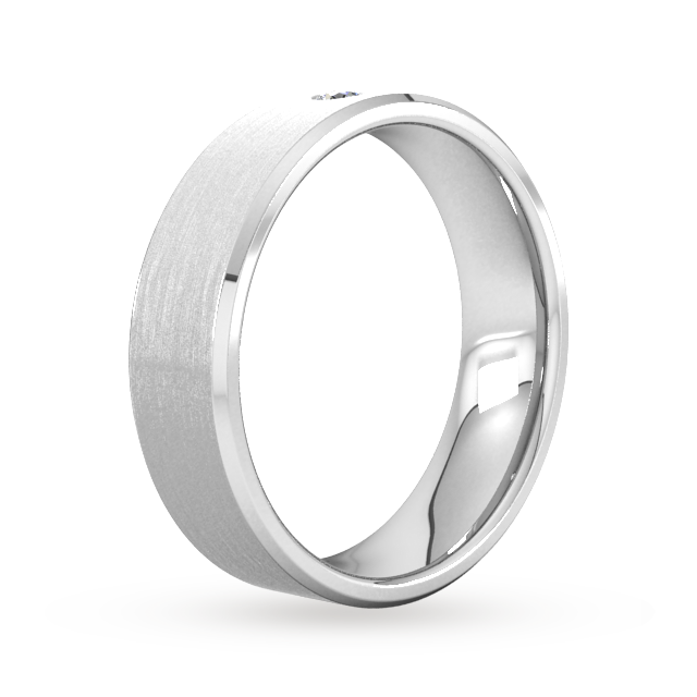 Goldsmiths 6mm Brilliant Cut Diamond Set Chamfered Edge Wedding Ring In 9 Carat White Gold Goldsmiths 6mm Brilliant Cut Diamond Set Chamfered Edge Wedding Ring In 9 Carat White Gold