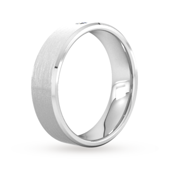 Goldsmiths 6mm Brilliant Cut Diamond Set Chamfered Edge Wedding Ring In 9 Carat White Gold