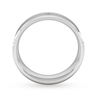 Goldsmiths 6mm Brilliant Cut Diamond Set Chamfered Edge Wedding Ring In 9 Carat White Gold Goldsmiths 6mm Brilliant Cut Diamond Set Chamfered Edge Wedding Ring In 9 Carat White Gold