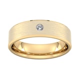 Goldsmiths 6mm Brilliant Cut Diamond Set Chamfered Edge Wedding Ring In 18 Carat Yellow Gold - Ring Size S