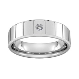 08305375 - 6mm Brilliant Cut Diamond Set With Vertical Lines Wedding Ring In 9 Carat White Gold