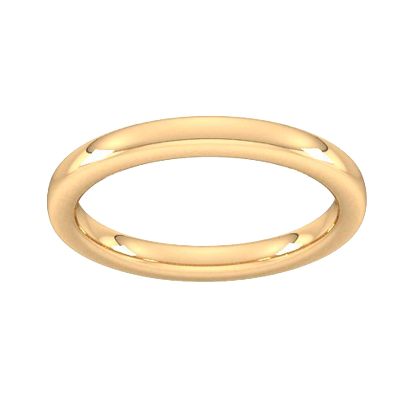 2.5mm Slight Court Extra Heavy Wedding Ring In 9 Carat Yellow Gold - Ring Size P