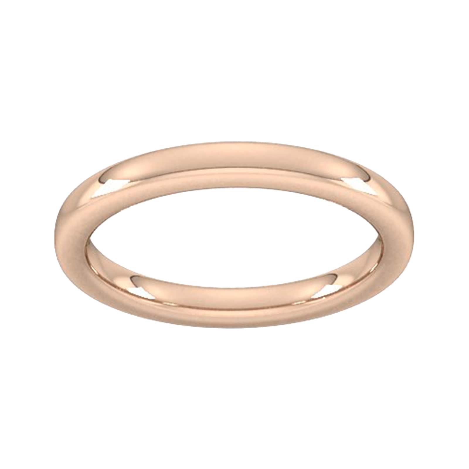 2.5mm Slight Court Extra Heavy Wedding Ring In 9 Carat Rose Gold - Ring Size J