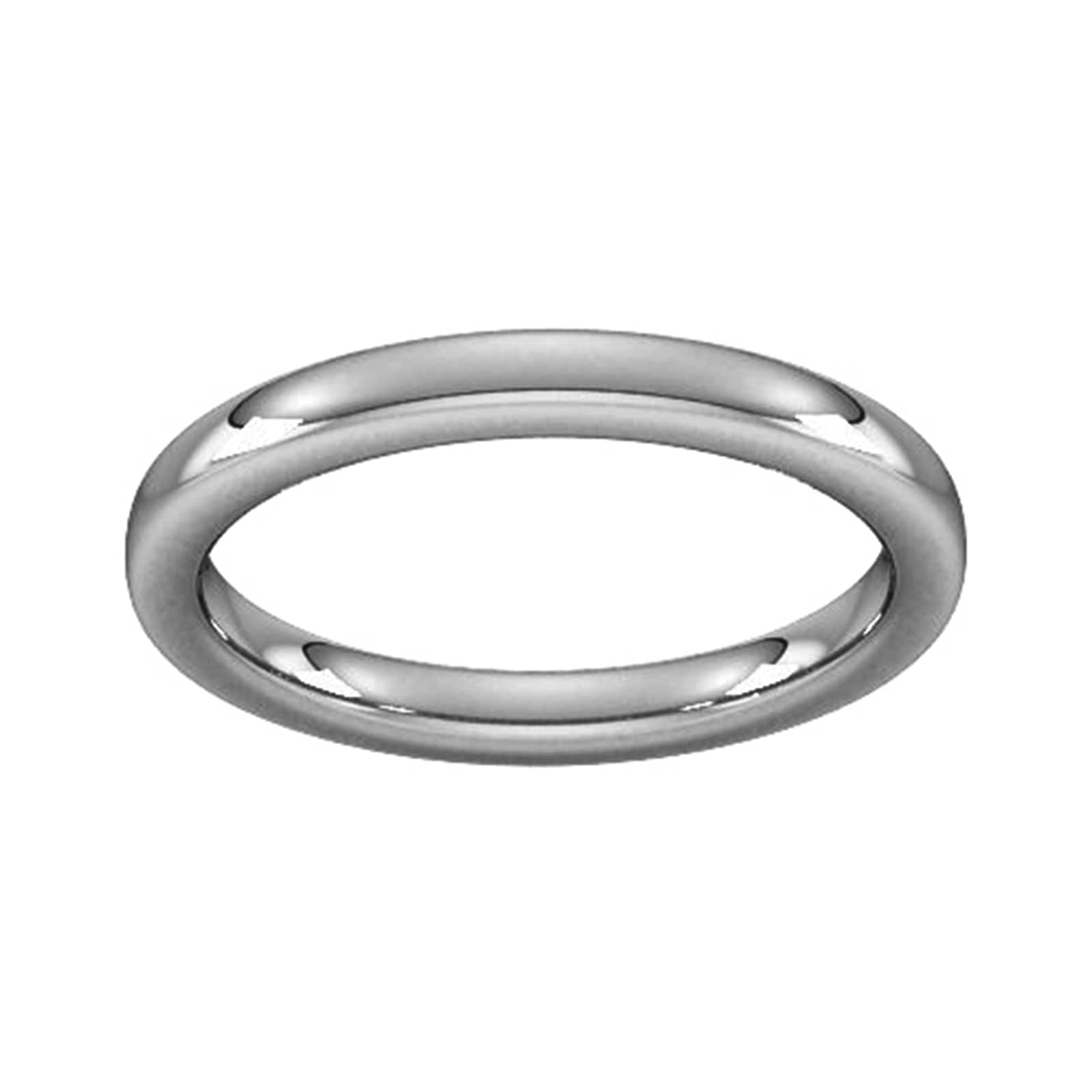 2.5mm Slight Court Extra Heavy Wedding Ring In 18 Carat White Gold - Ring Size P