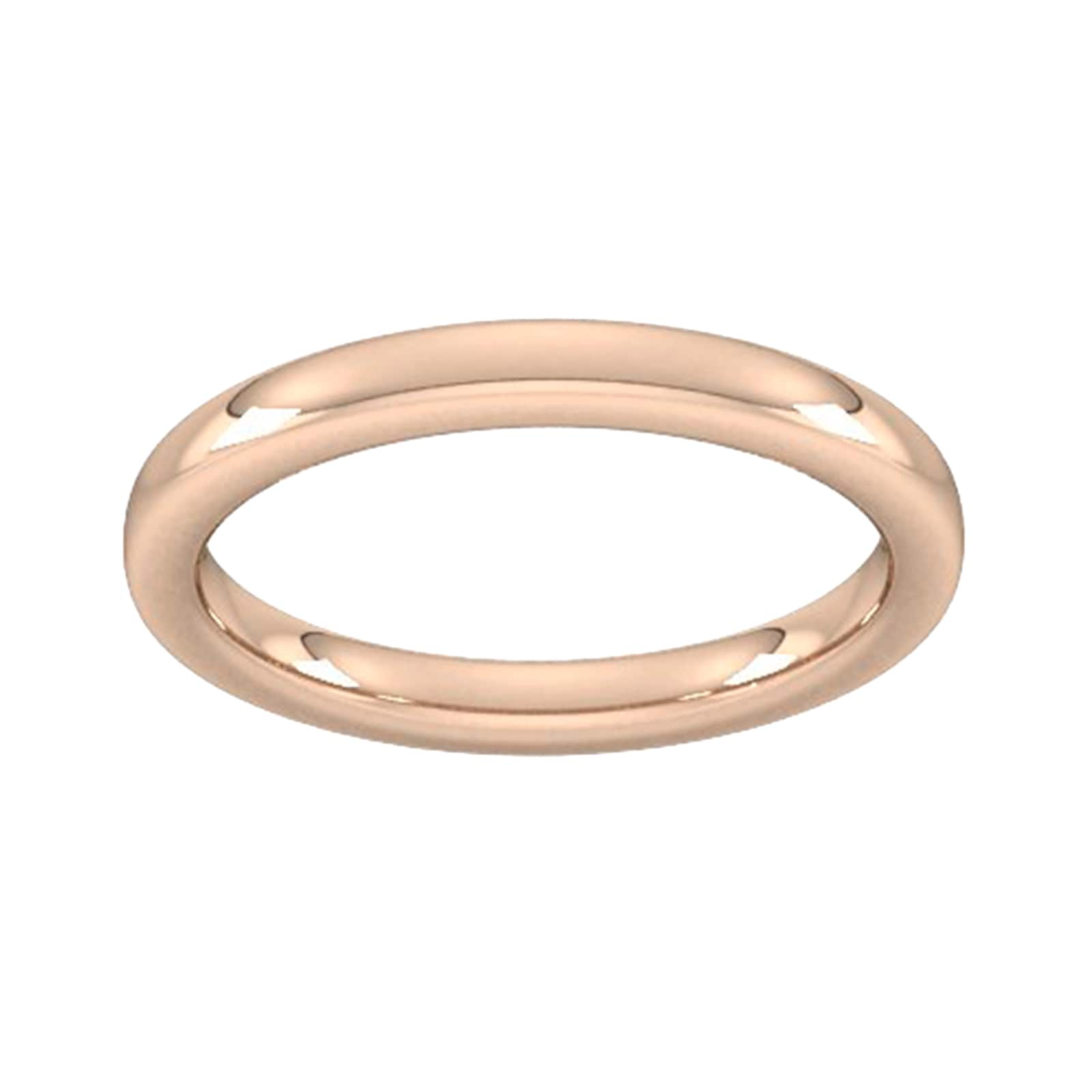 2.5mm Slight Court Extra Heavy Wedding Ring In 18 Carat Rose Gold - Ring Size N