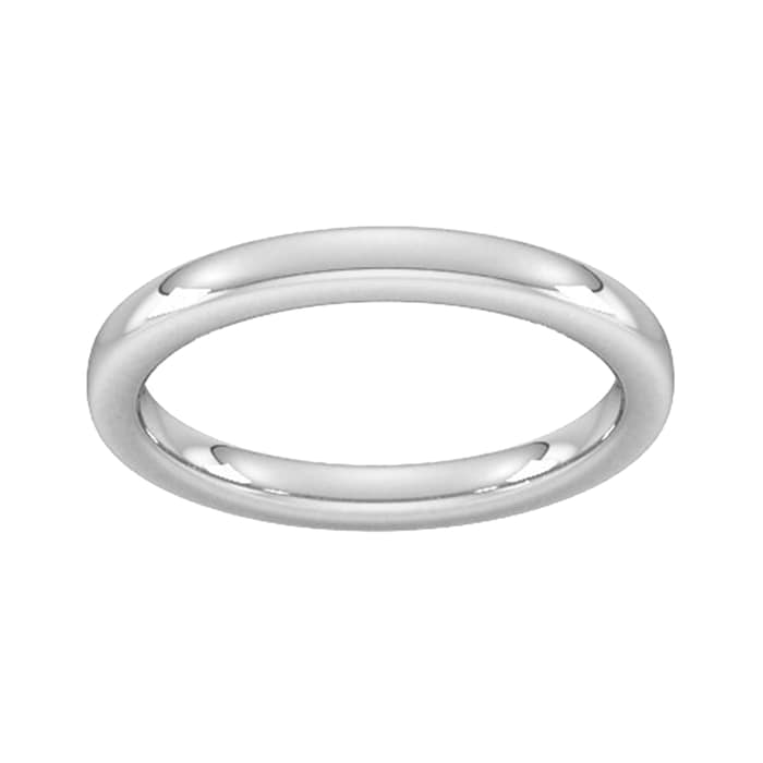 Goldsmiths 2.5mm Slight Court Extra Heavy Wedding Ring In 950 Palladium - Ring Size L