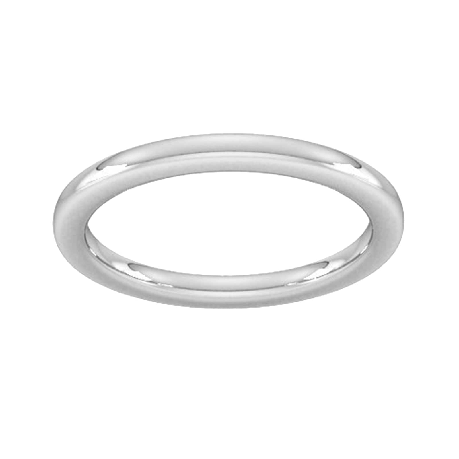 2mm Slight Court Extra Heavy Wedding Ring In 9 Carat White Gold - Ring Size I