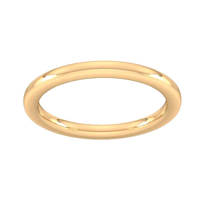 Goldsmiths 2mm Slight Court Extra Heavy Wedding Ring In 9 Carat Yellow Gold - Ring Size K