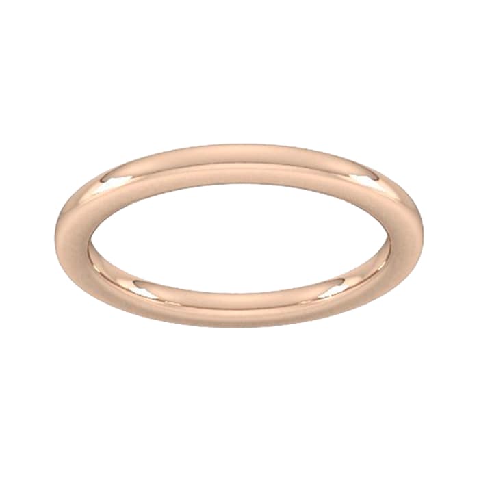 Goldsmiths 2mm Slight Court Extra Heavy Wedding Ring In 9 Carat Rose Gold - Ring Size J