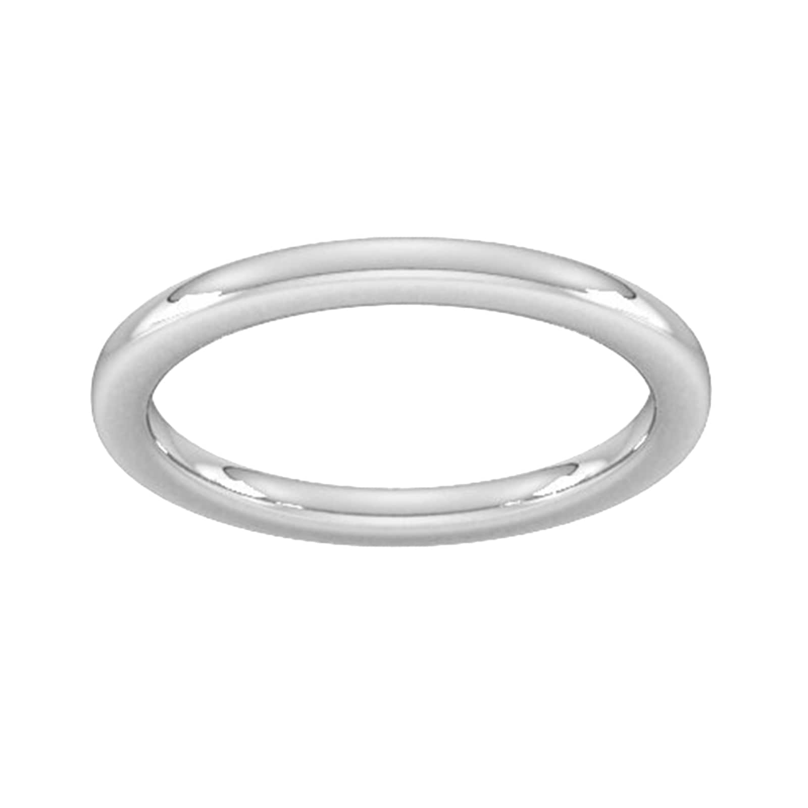 2mm Slight Court Extra Heavy Wedding Ring In 18 Carat White Gold 