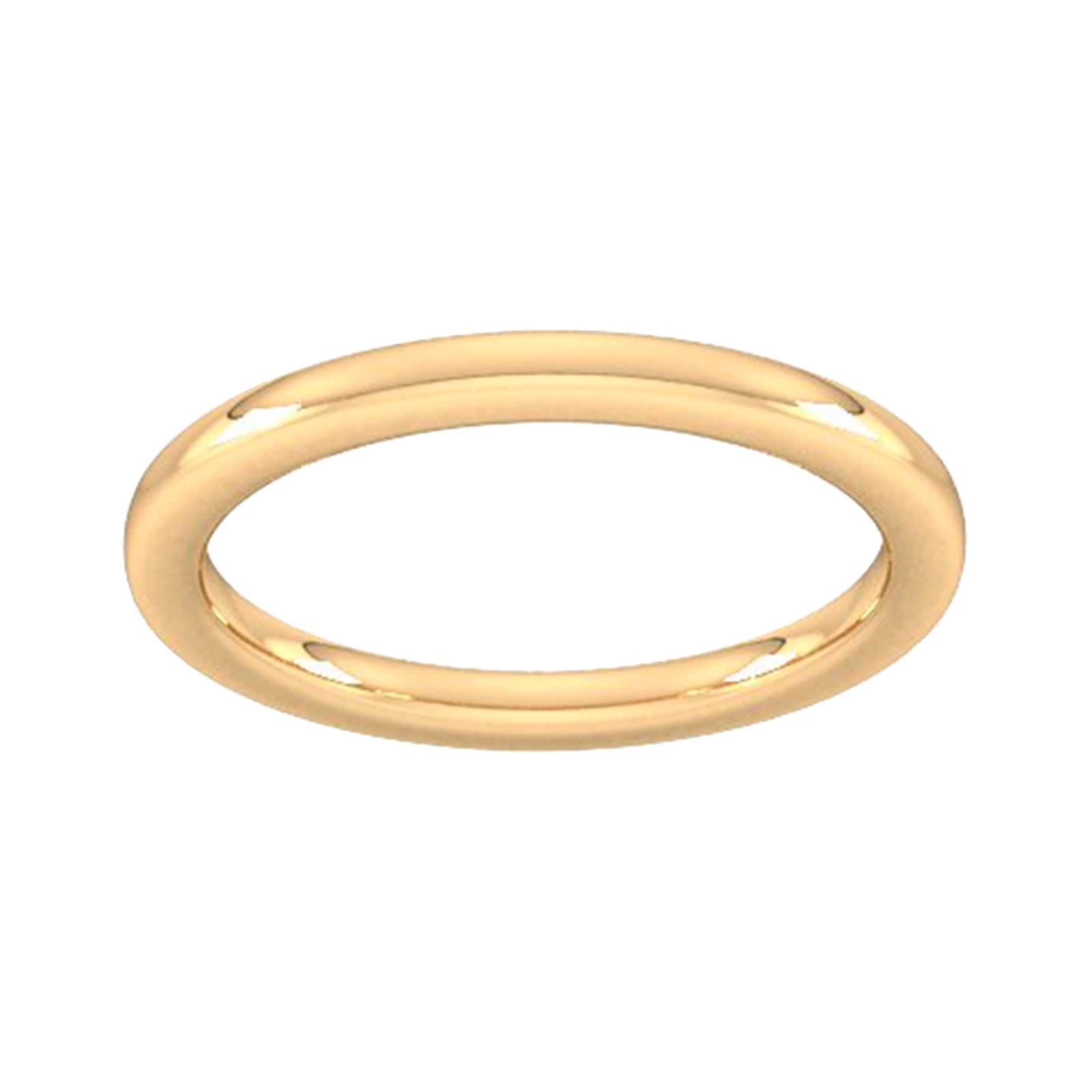 2mm Slight Court Extra Heavy Wedding Ring In 18 Carat Yellow Gold - Ring Size X