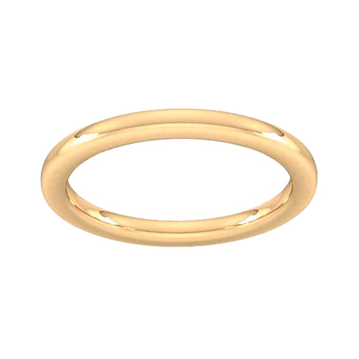 Goldsmiths 2mm Slight Court Extra Heavy Wedding Ring In 18 Carat Yellow Gold - Ring Size K