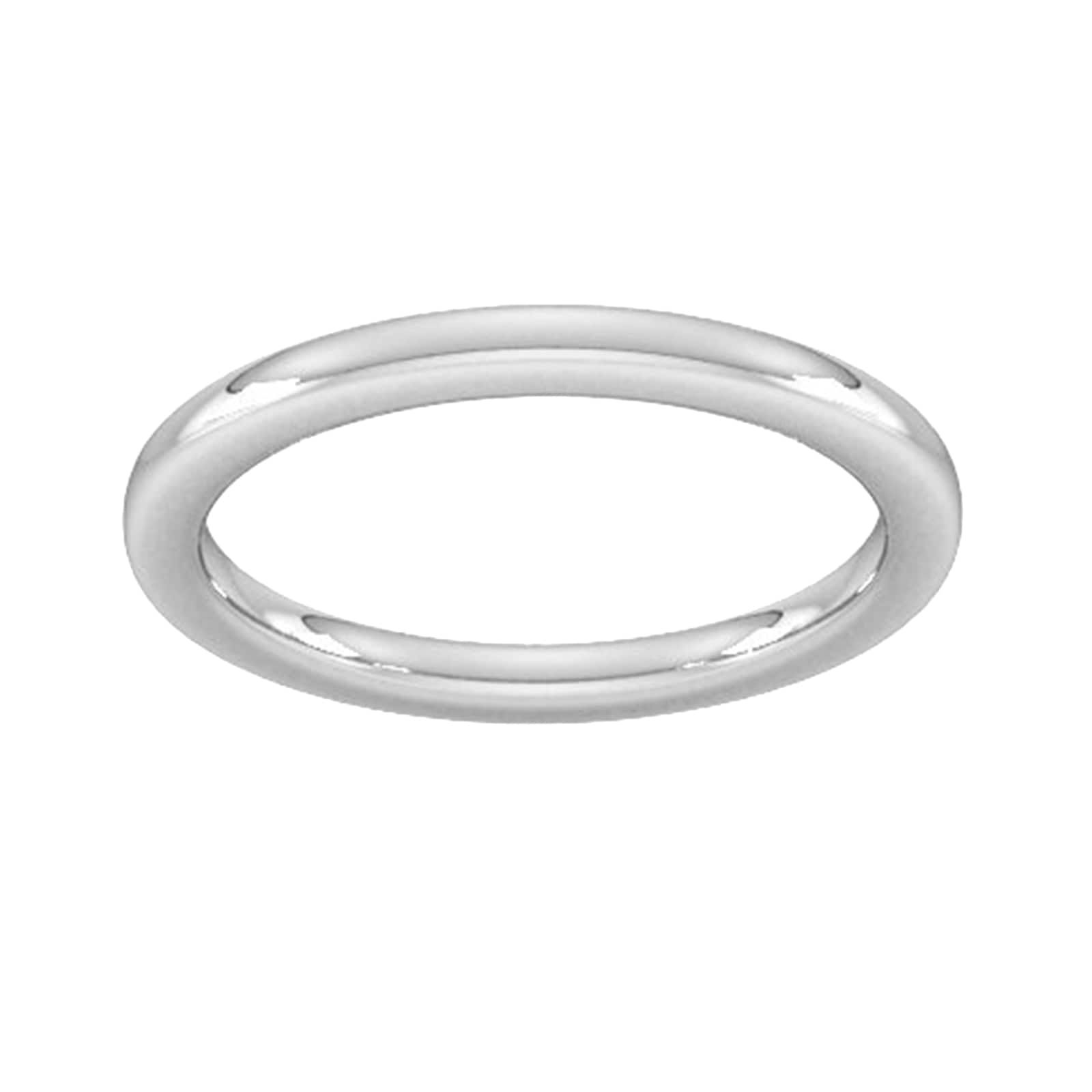 2mm Slight Court Extra Heavy Wedding Ring In 950 Palladium - Ring Size P