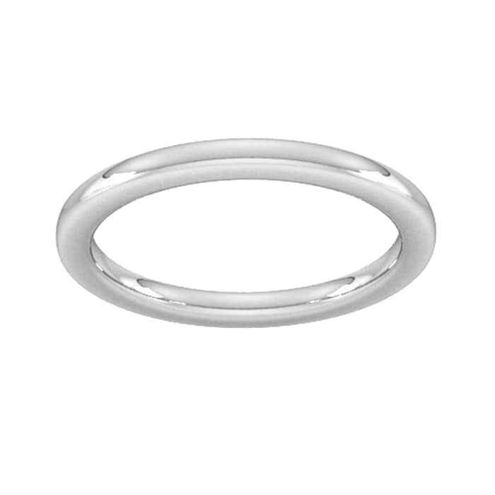 Goldsmiths 2mm Slight Court Extra Heavy Wedding Ring In 950 Palladium - Ring Size K