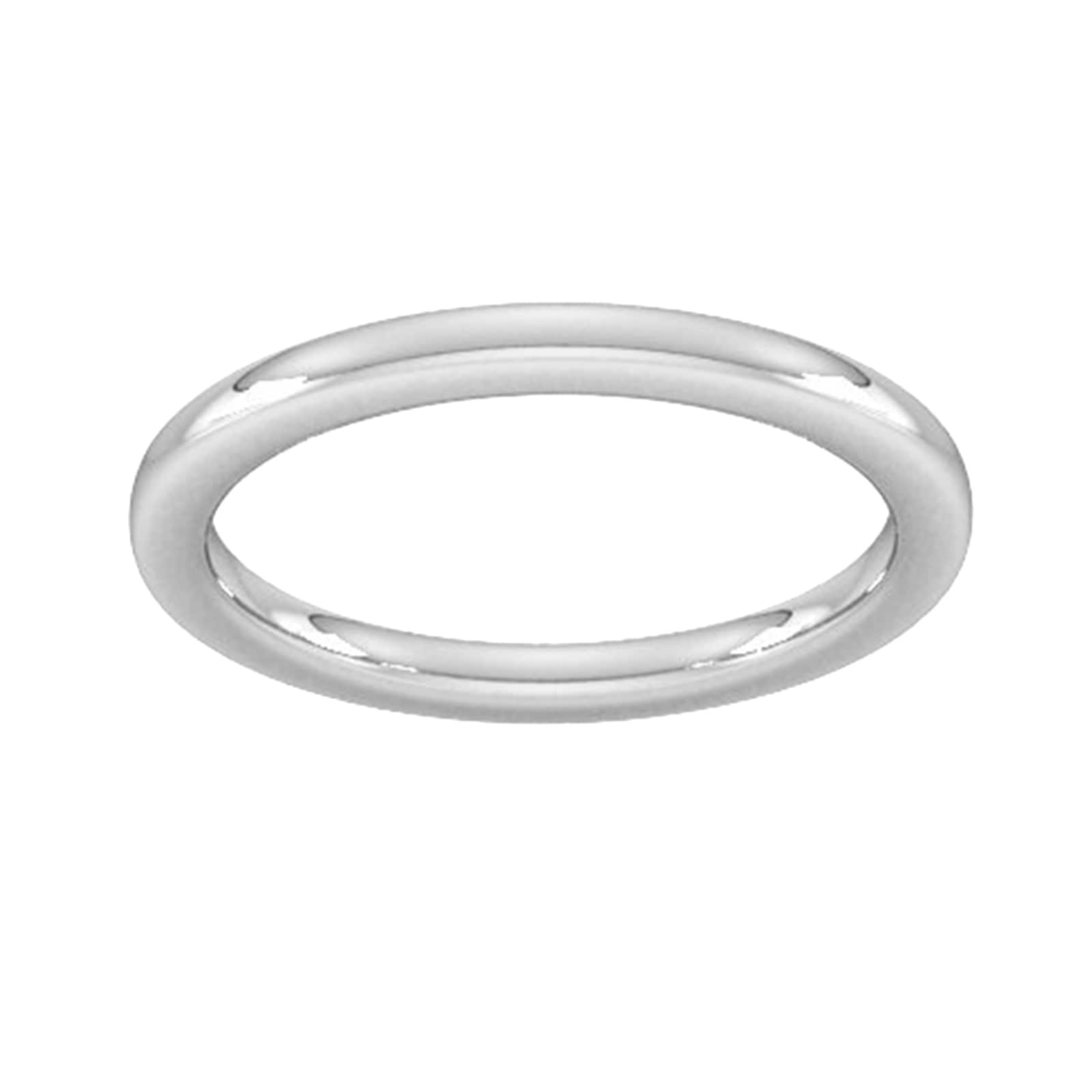2mm Slight Court Extra Heavy Wedding Ring In Sterling Silver - Ring Size P