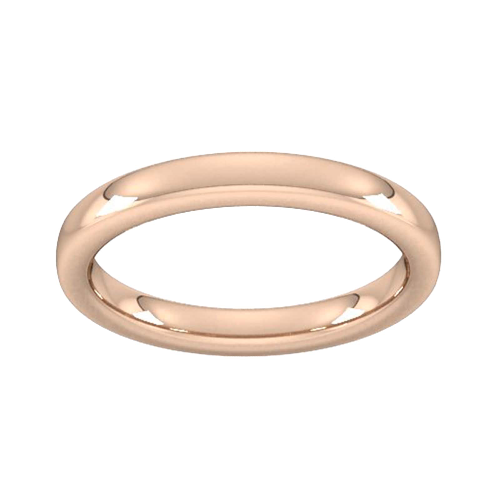 3mm Slight Court Extra Heavy Wedding Ring In 9 Carat Rose Gold - Ring Size H
