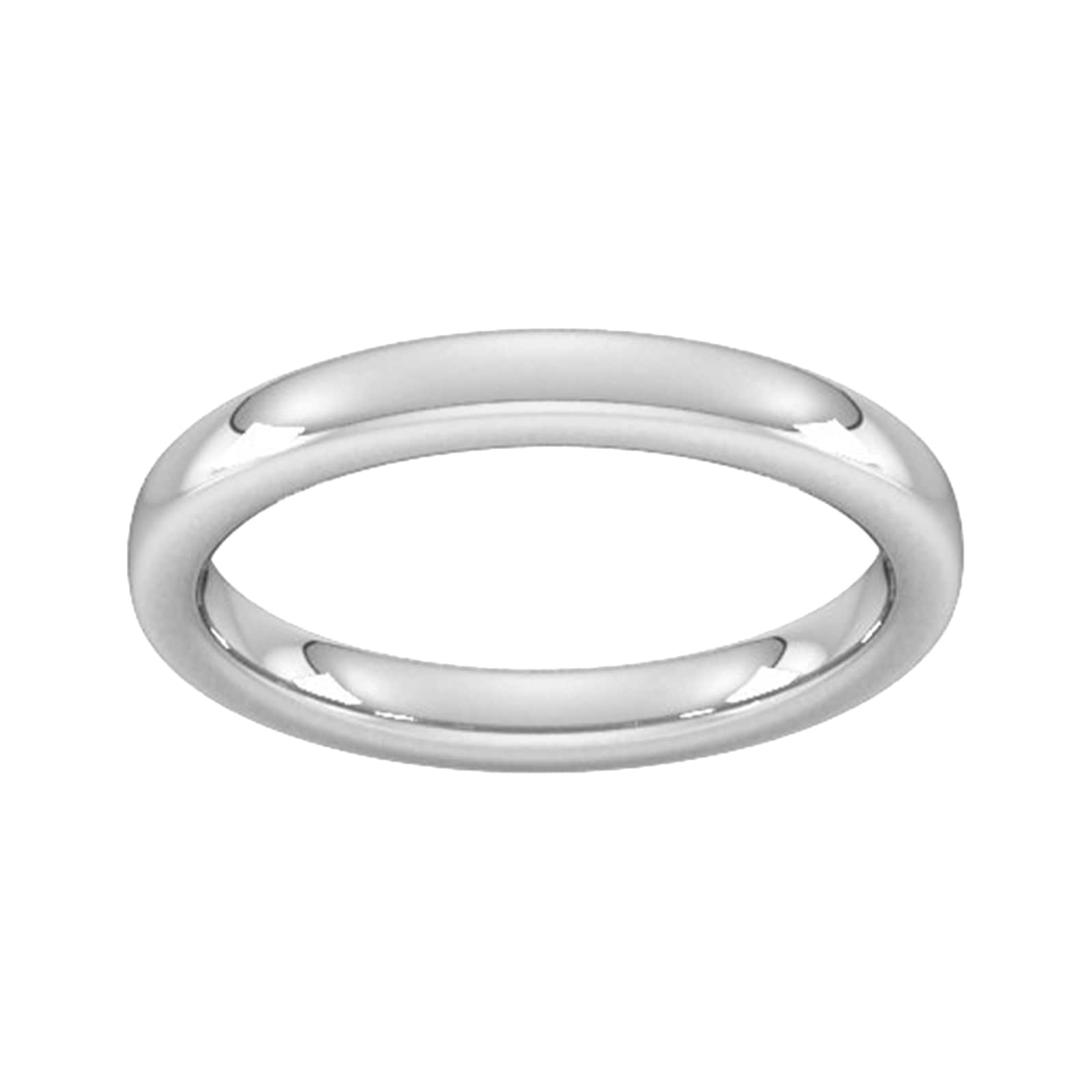 3mm Slight Court Extra Heavy Wedding Ring In 18 Carat White Gold 