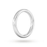 Goldsmiths 3mm Slight Court Extra Heavy Wedding Ring In 18 Carat White Gold - Ring Size J