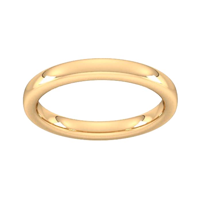 Goldsmiths 3mm Slight Court Extra Heavy Wedding Ring In 18 Carat Yellow Gold - Ring Size L