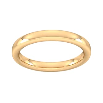 Goldsmiths 3mm Slight Court Extra Heavy Wedding Ring In 18 Carat Yellow Gold