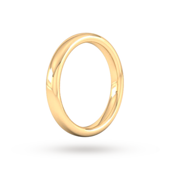Goldsmiths 3mm Slight Court Extra Heavy Wedding Ring In 18 Carat Yellow Gold