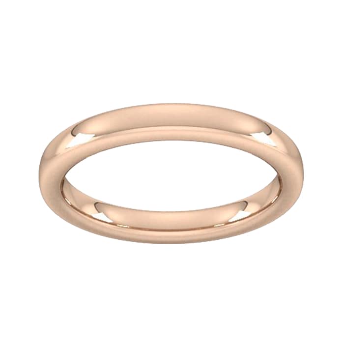 Goldsmiths 3mm Slight Court Extra Heavy Wedding Ring In 18 Carat Rose Gold - Ring Size J