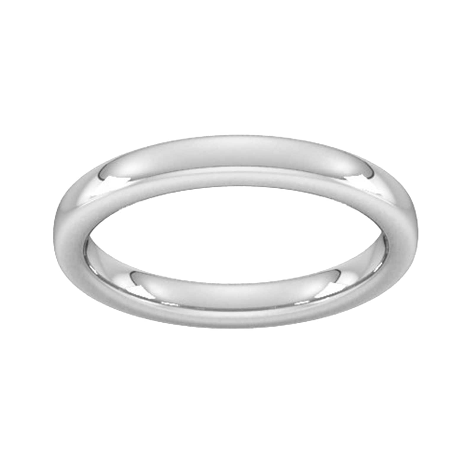 3mm Slight Court Extra Heavy Wedding Ring In 950 Palladium - Ring Size M