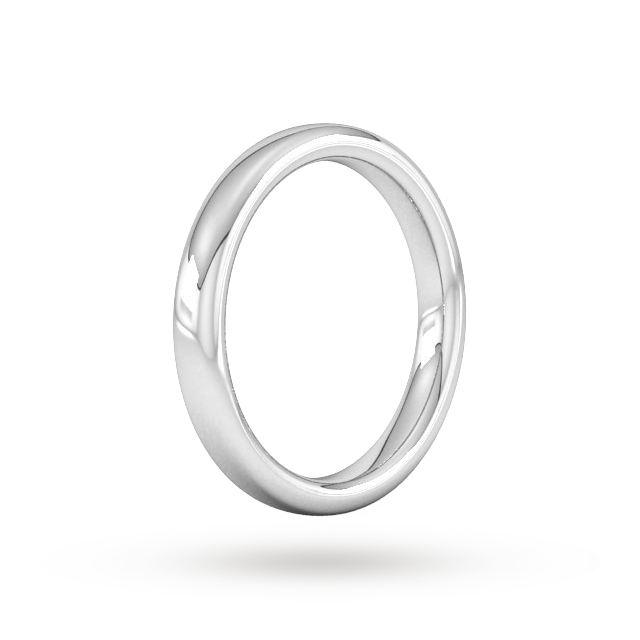 Goldsmiths 3mm Slight Court Extra Heavy Wedding Ring In 950 Palladium - Ring Size O