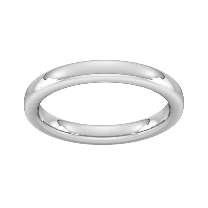 Goldsmiths 3mm Slight Court Extra Heavy Wedding Ring In Platinum - Ring Size J