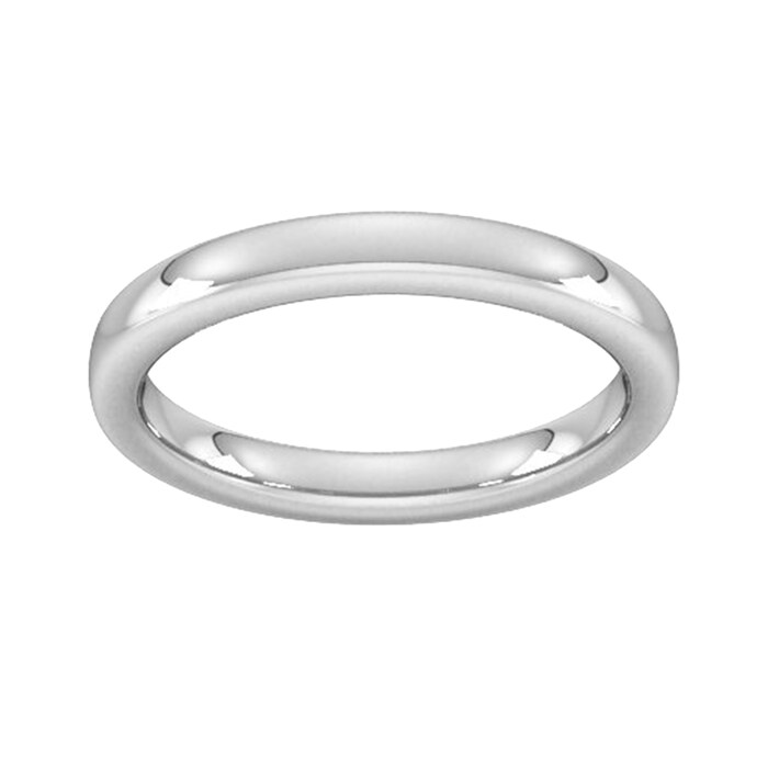 Goldsmiths 3mm Slight Court Extra Heavy Wedding Ring In Sterling Silver