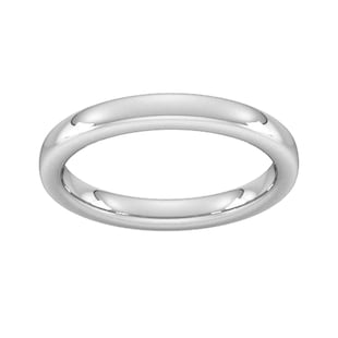 Goldsmiths 3mm Slight Court Extra Heavy Wedding Ring In Sterling Silver