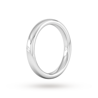 Goldsmiths 3mm Slight Court Extra Heavy Wedding Ring In Sterling Silver