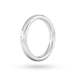 Goldsmiths 3mm Slight Court Extra Heavy Wedding Ring In Sterling Silver