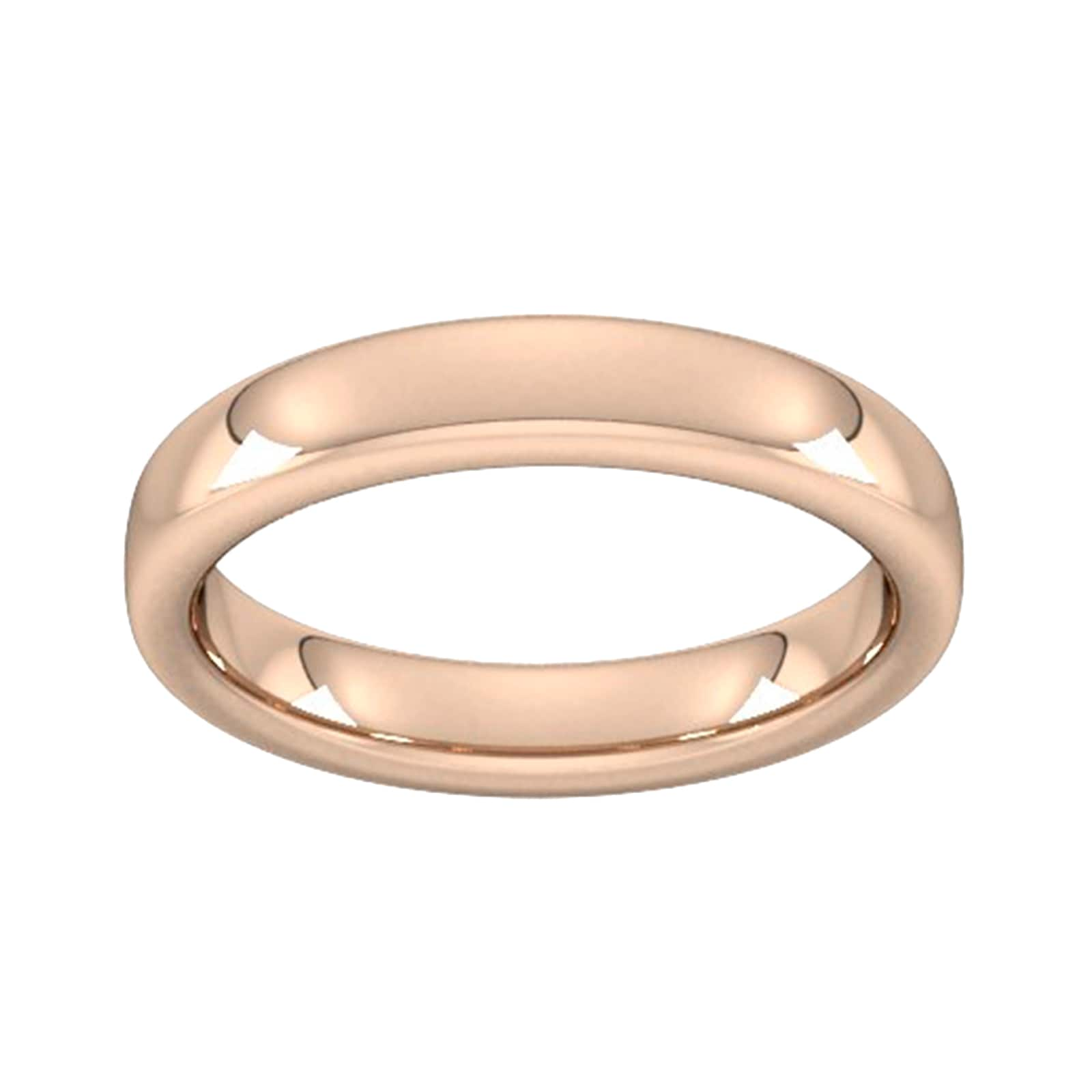 4mm Slight Court Extra Heavy Wedding Ring In 9 Carat Rose Gold - Ring Size N