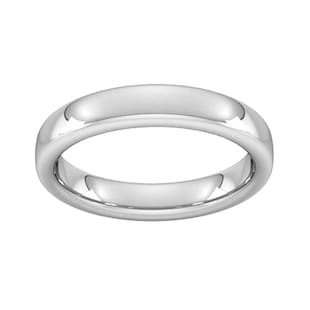 Goldsmiths 4mm Slight Court Extra Heavy Wedding Ring In 18 Carat White Gold