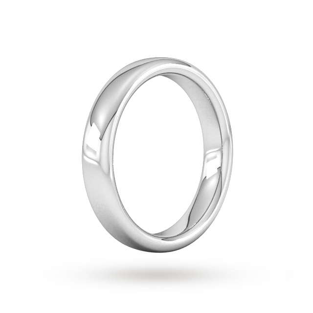 Goldsmiths 4mm Slight Court Extra Heavy Wedding Ring In 18 Carat White Gold - Ring Size Q