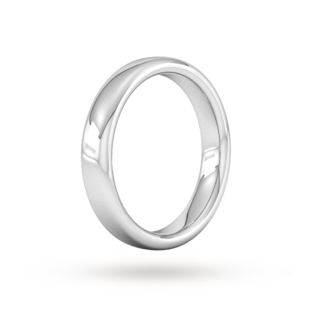Goldsmiths 4mm Slight Court Extra Heavy Wedding Ring In 18 Carat White Gold