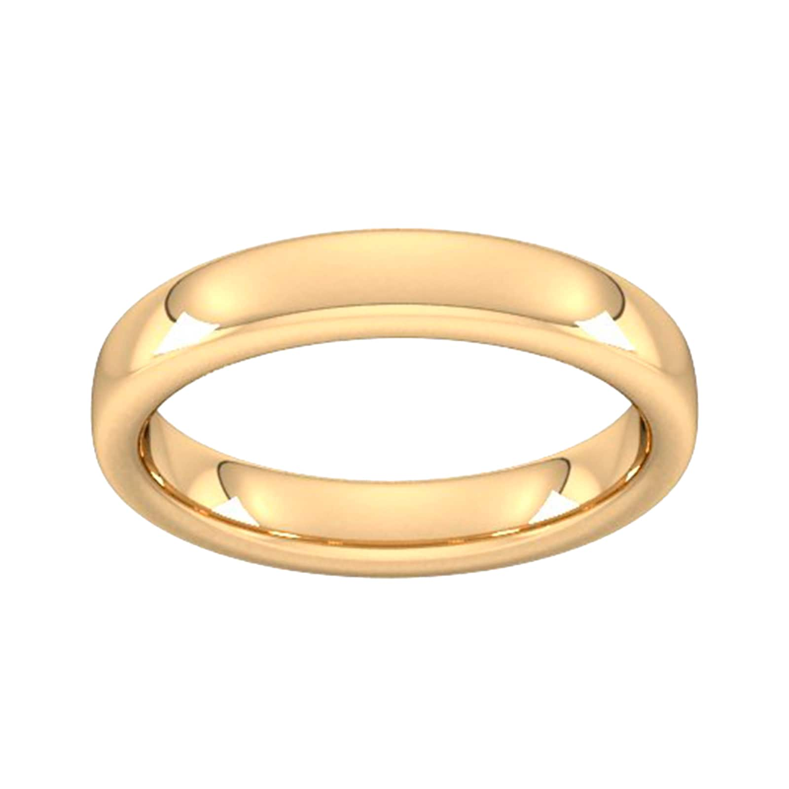 4mm Slight Court Extra Heavy Wedding Ring In 18 Carat Yellow Gold