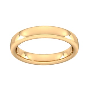 Goldsmiths 4mm Slight Court Extra Heavy Wedding Ring In 18 Carat Yellow Gold