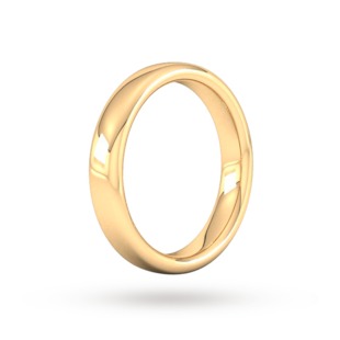 Goldsmiths 4mm Slight Court Extra Heavy Wedding Ring In 18 Carat Yellow Gold