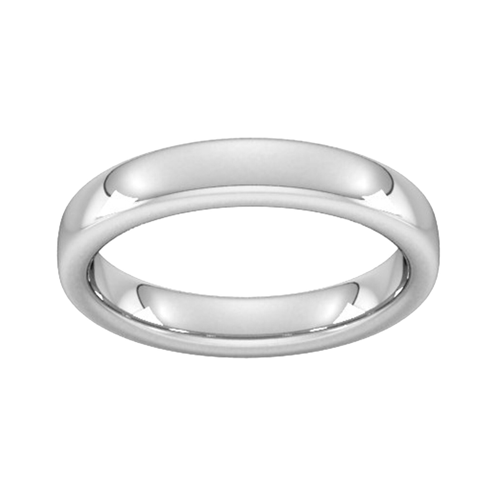 4mm Slight Court Extra Heavy Wedding Ring In Sterling Silver - Ring Size S