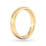 Goldsmiths 4mm Slight Court Extra Heavy Milgrain Centre Wedding Ring In 18 Carat Yellow Gold - Ring Size Q