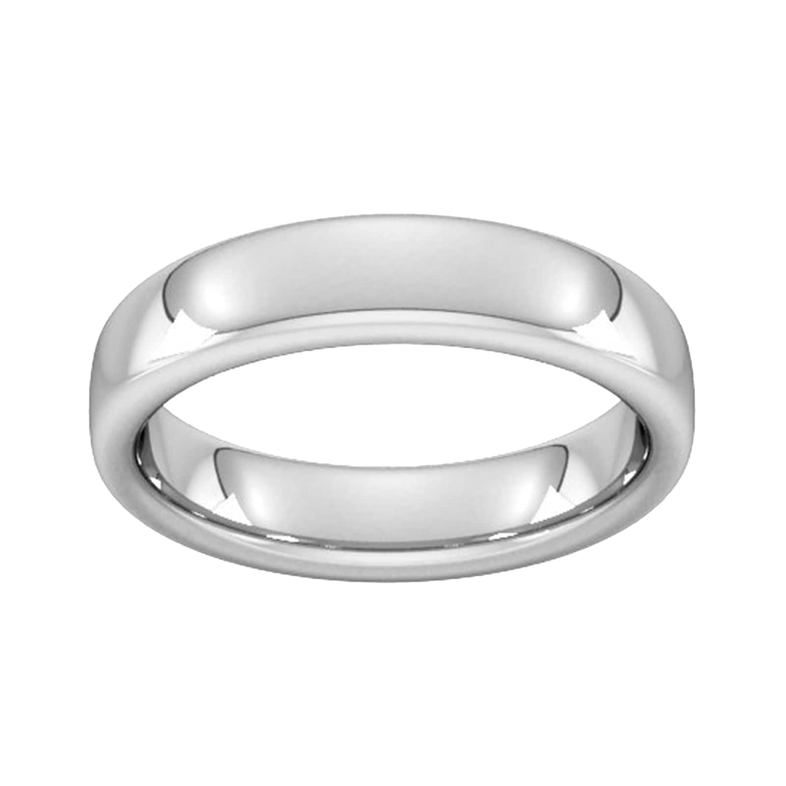 5mm Slight Court Extra Heavy Wedding Ring In 9 Carat White Gold - Ring Size T
