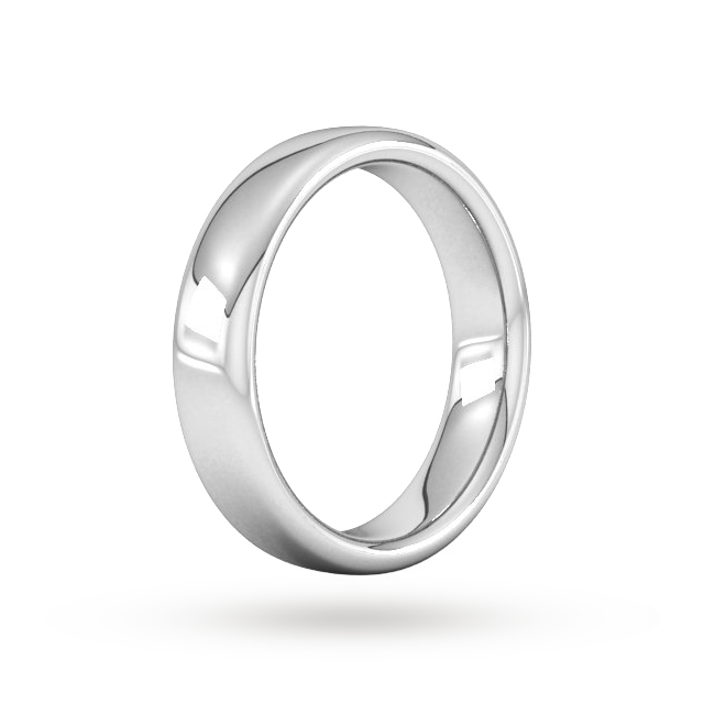 Goldsmiths 5mm Slight Court Extra Heavy Wedding Ring In 9 Carat White Gold - Ring Size Q