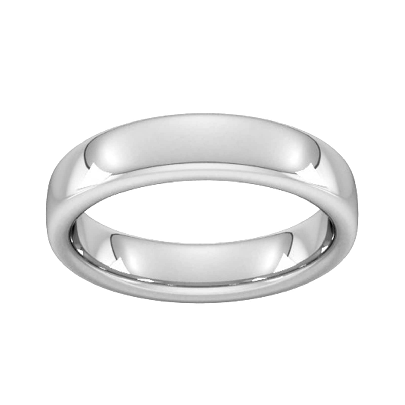 5mm Slight Court Extra Heavy Wedding Ring In 18 Carat White Gold - Ring Size I