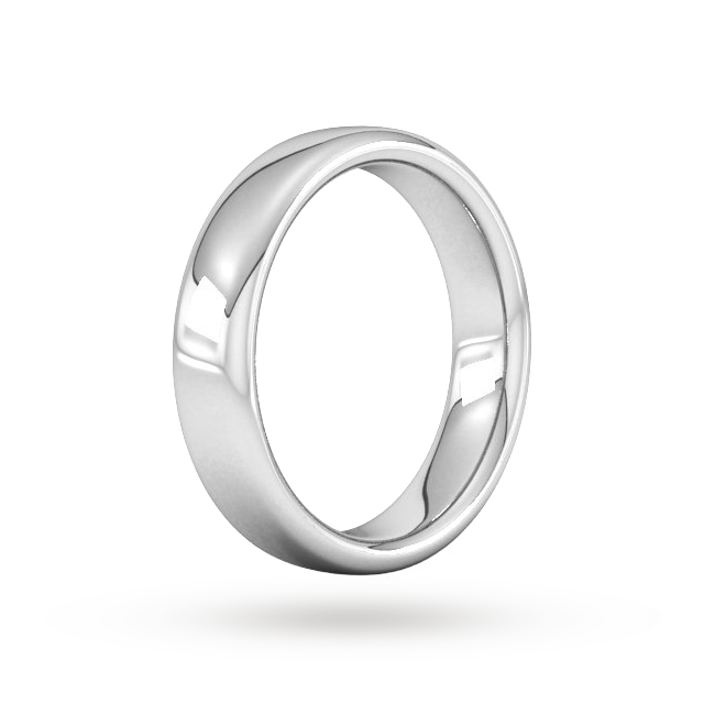 Goldsmiths 5mm Slight Court Extra Heavy Wedding Ring In 18 Carat White Gold Goldsmiths 5mm Slight Court Extra Heavy Wedding Ring In 18 Carat White Gold