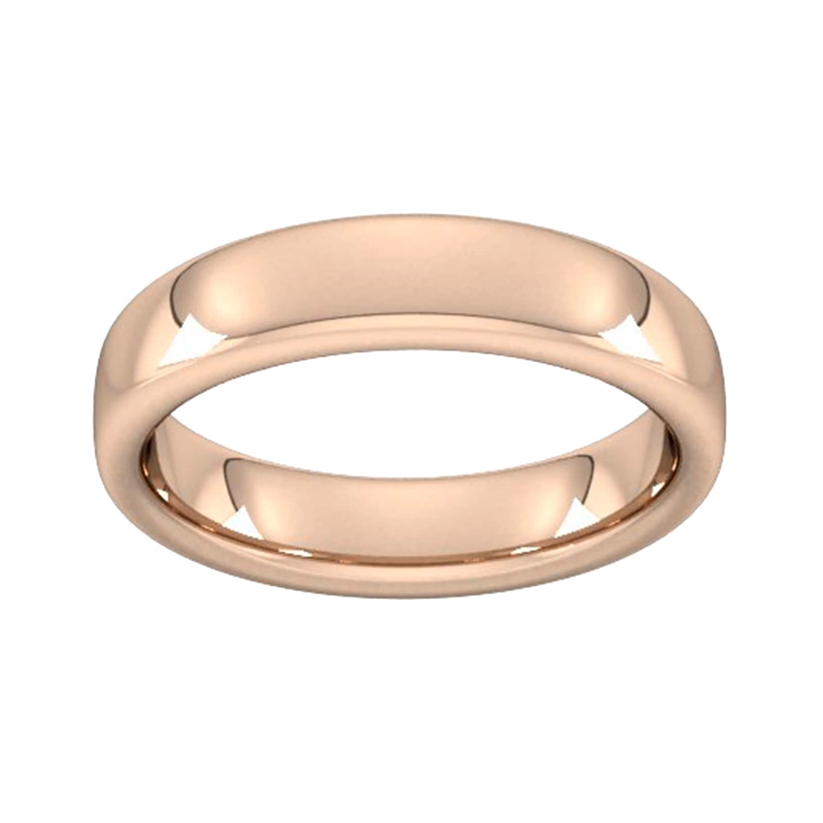 5mm Slight Court Extra Heavy Wedding Ring In 18 Carat Rose Gold - Ring Size N
