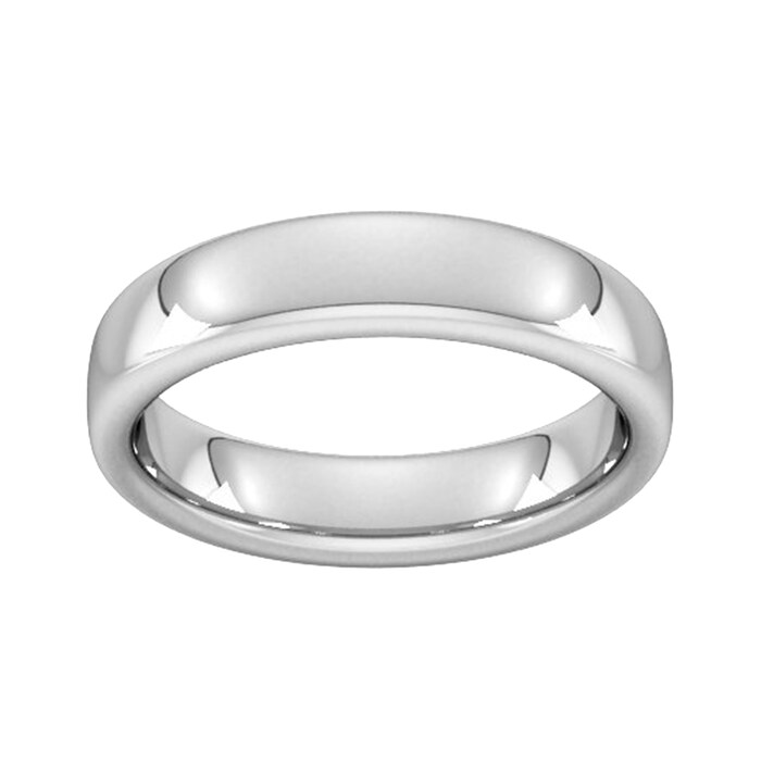 Goldsmiths 5mm Slight Court Extra Heavy Wedding Ring In 950 Palladium - Ring Size P