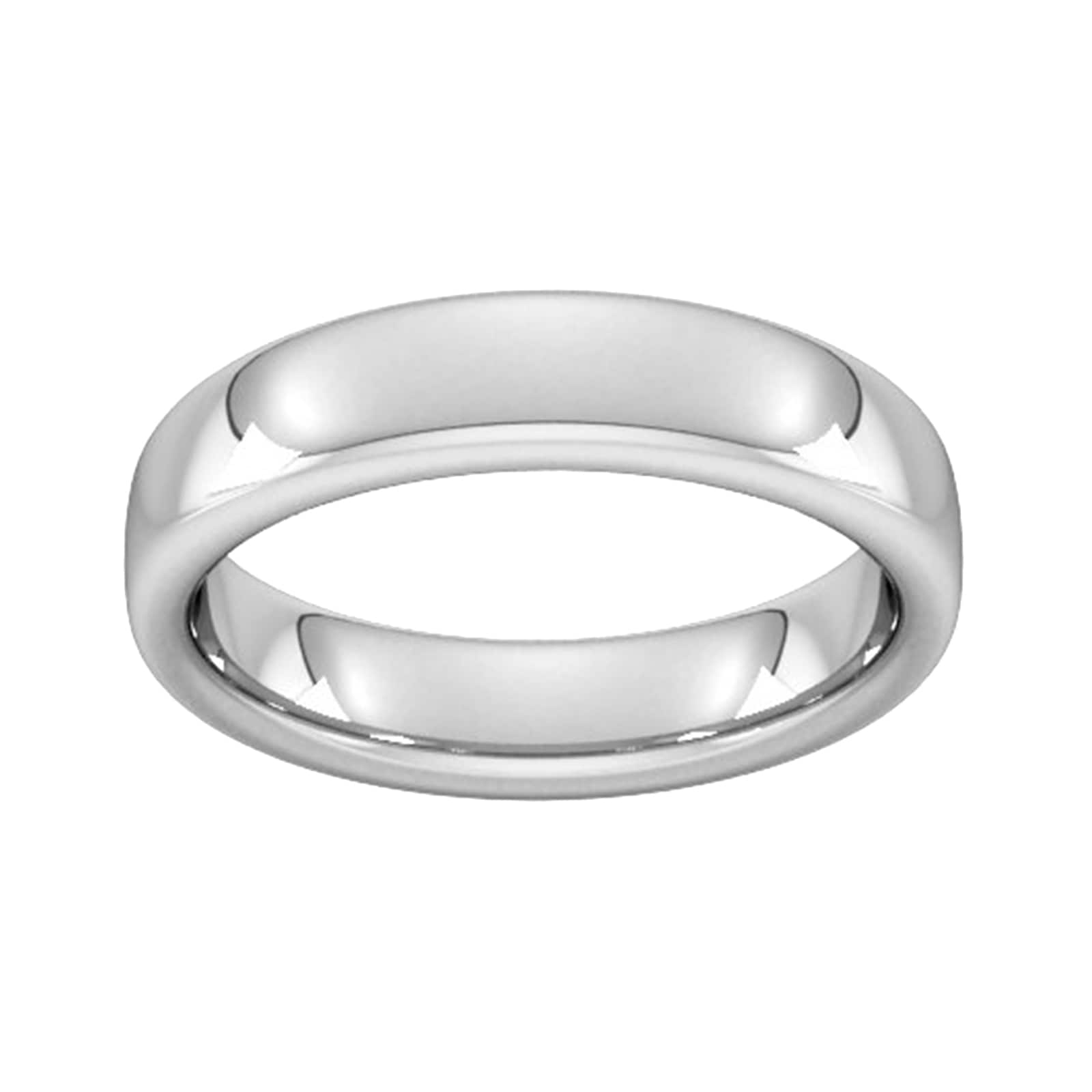 5mm Slight Court Extra Heavy Wedding Ring In Platinum - Ring Size R