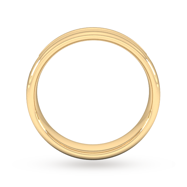 Goldsmiths 5mm Slight Court Extra Heavy Grooved Polished Finish Wedding Ring In 9 Carat Yellow Gold - Ring Size L